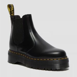 DR. MARTIN SMOOTH LEATHER PLATFORM CHELSEA BOOTS